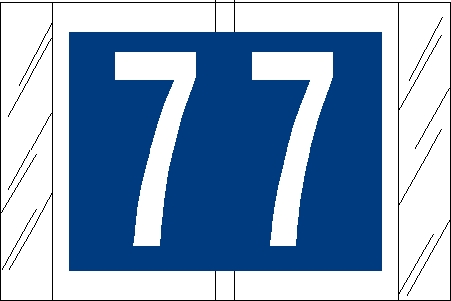 Tabbies 81007 - ORIGINAL Col'R'Tab NUMERIC 81000 LABEL SERIES, 1" NUMERIC TAB '#7', BLUE, 1"H x 1-1/2"W, 100/PACK
