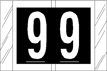 Tabbies 81009 - ORIGINAL Col'R'Tab NUMERIC 81000 LABEL SERIES, 1" NUMERIC TAB '#9', BLACK, 1"H x 1-1/2"W, 100/PACK