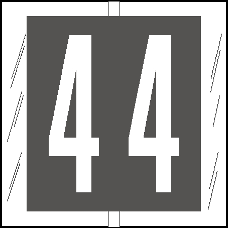 Tabbies 81504 - ORIGINAL Col'R'Tab NUMERIC 81500 LABEL SERIES, 1-1/2" NUMERIC TAB '#4', GRAY, 1-1/2"H x 1-1/2"W, 104/PACK