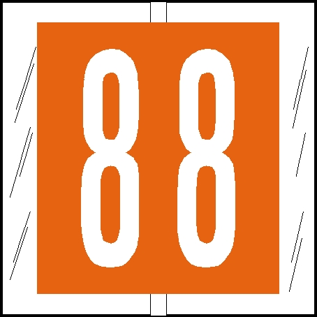 Tabbies 81508 - ORIGINAL Col'R'Tab NUMERIC 81500 LABEL SERIES, 1-1/2" NUMERIC TAB '#8', ORANGE, 1-1/2"H x 1-1/2"W, 104/PACK