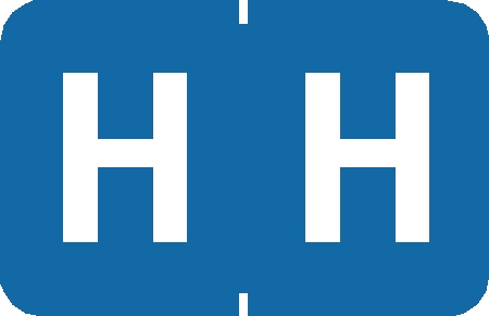 TABBIES0128 - TABBIES ALPHA 90120 LABEL SERIES, 1" PAPER LAMINATED ALPHA LABEL 'H', LIGHT BLUE, 1"H x 1-1/4"W, 500/ROLL