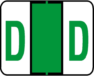 Tabbies 91024 - TAB PRODUCTS & SMEAD COMPATIBLE ALPHA 91020 LABEL SERIES, 1" PAPER LAMINATED ALPHA LABEL 'D', LIGHT GREEN, 1"H x 1-1/4"W, 500/ROLL