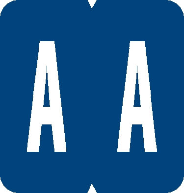 Tabbies 91321 - GBS/VRE COMPATIBLE ALPHA 91320 LABEL SERIES, 1/5/16" ALPHA LABEL 'A', DARK BLUE, 1-5/16"H x 1-1/4"W, 550/ROLL