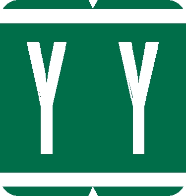 Tabbies 91345 - GBS/VRE COMPATIBLE ALPHA 91320 LABEL SERIES, 1/5/16" ALPHA LABEL 'Y', DARK GREEN, 1-5/16"H x 1-1/4"W, 550/ROLL