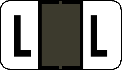 Tabbies 91532 - JETER COMPATIBLE ALPHA 91520 LABEL SERIES, 1" ALPHA LABEL 'L', GRAY, 15/16"H x 1-5/8"W, 500/ROLL