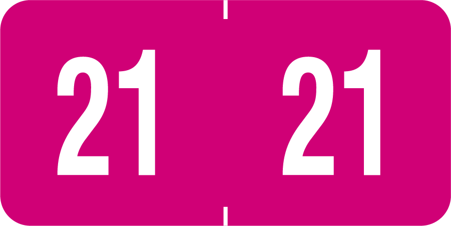 Tabbies 92021 - TAB PRODUCTS COMPATIBLE YEARCODE 92000 LABEL SERIES, 3/4" YEARCODE LABEL '21', RED, 3/4"H x 1-1/2"W, 500/ROLL