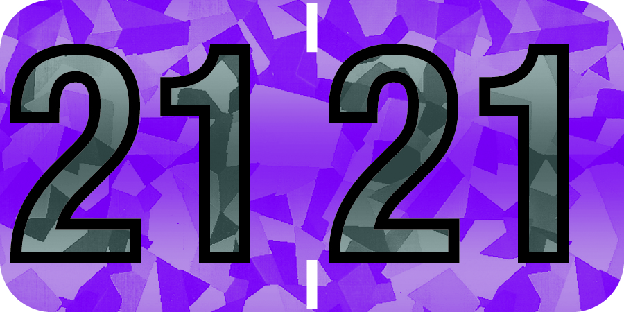 Tabbies 97621 - PMA HOLOGRAPHIC COMPATIBLE YEARCODE 97100 LABEL SERIES, 3/4" HOLOGRAPHIC YEARCODE LABEL '21', VIOLET, 3/4"H x 1-1/2"W, 500/ROLL