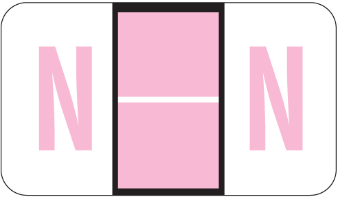 Tabbies 3POSN - POS COMPATIBLE LAMINATED ALPHA LABEL SERIES, 15/16" ALPHA LABEL 'N', LAVENDER, 15/16"H x 1-5/8"W, 500/ROLL