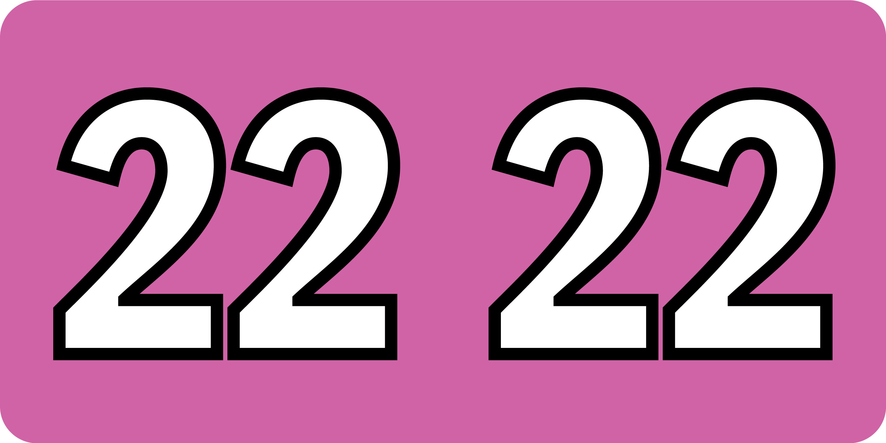 Tabbies ISDA 22 - ISDA COMPATIBLE YEARCODE LABEL SERIES, 3/4" YEARCODE LABEL '22', FLUORESCENT MAGENTA, 3/4"H x 1-1/2"W, 500/ROLL