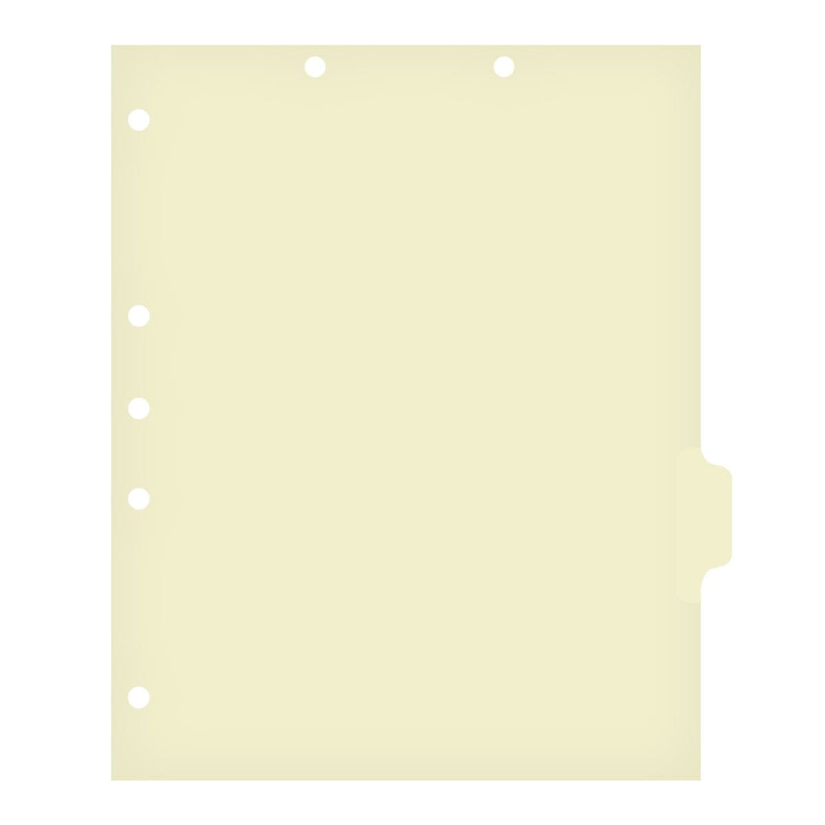 Write-On Side Tab Chart Dividers - Blank Tab in Position 5- Clear - 100/Pack