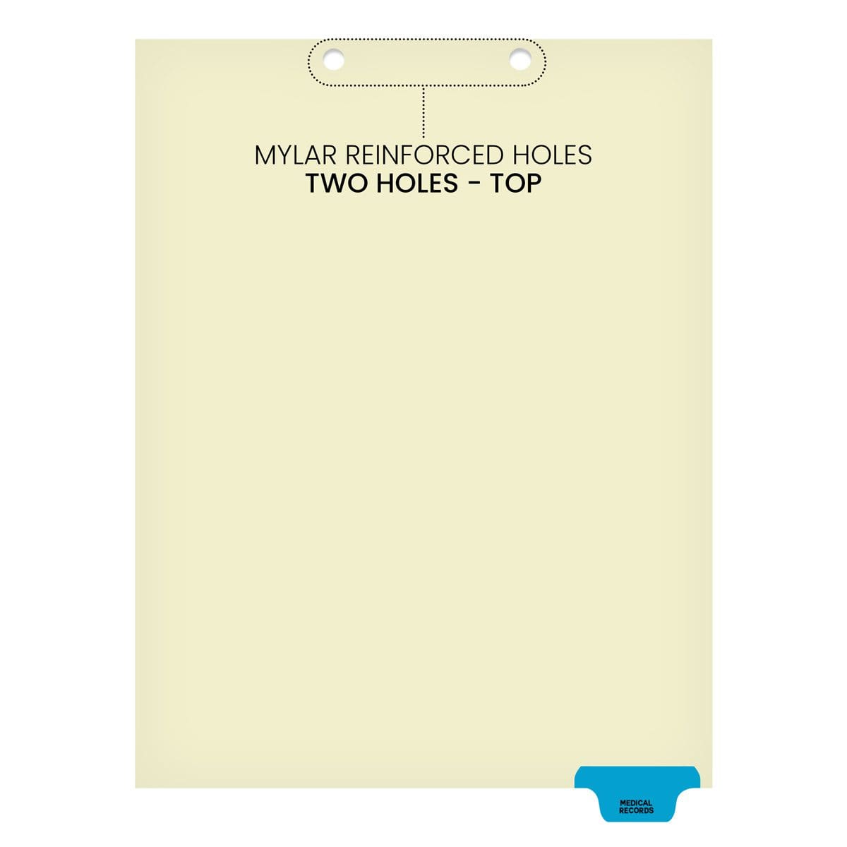 "Medical Records" Bottom Tab Chart Divider - Blue Tab Position 6 - 100/pk