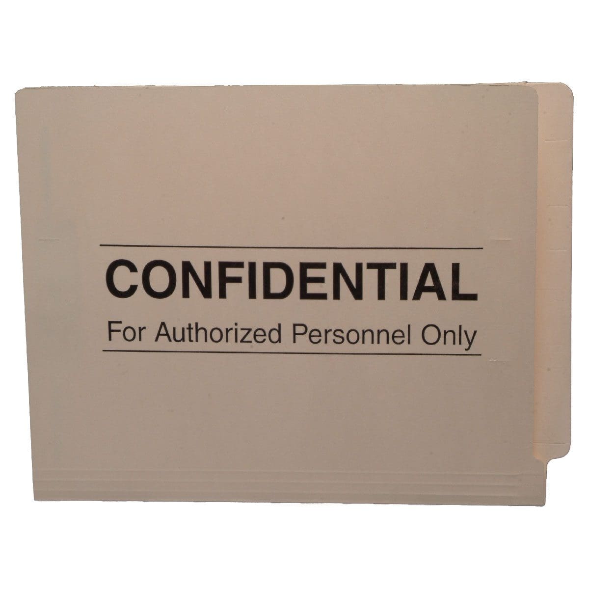 S-9165 - "Confidential" Pre-Printed File Folder - End Tab Folder - 11 Pt. Manila - Reinforced Tab - Letter Size - 50/Box