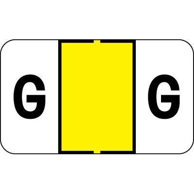 Control-O Fax Alpha Label System - Letter 'G' - Yellow - 15/16" H x 1-5/8" W - Sheets for File Box - 225 Labels Per Pack