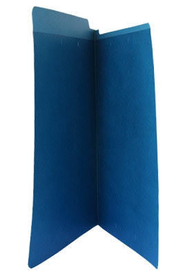 Legal Size End Tab File Folder w/ Fastener in Position 1 - Color Blue - 11 pt - Reinforced Full End Tab - 50/Box