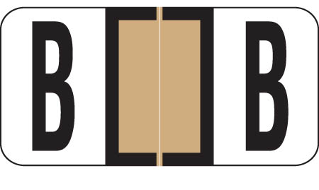 Reynolds and Reynolds Alphabetic Labels - B - Tan - 500/Roll- 3/4"H X 1-1/2"W"