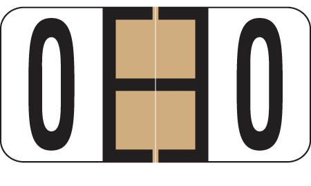 Reynolds and Reynolds Alphabetic Labels - O - Tan - 500/Roll- 3/4"H X 1-1/2"W"