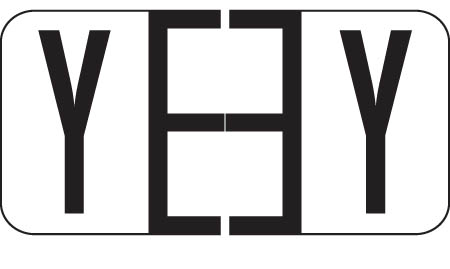 Reynolds and Reynolds Alphabetic Labels - Y - White - 500/Roll- 3/4"H X 1-1/2"W"