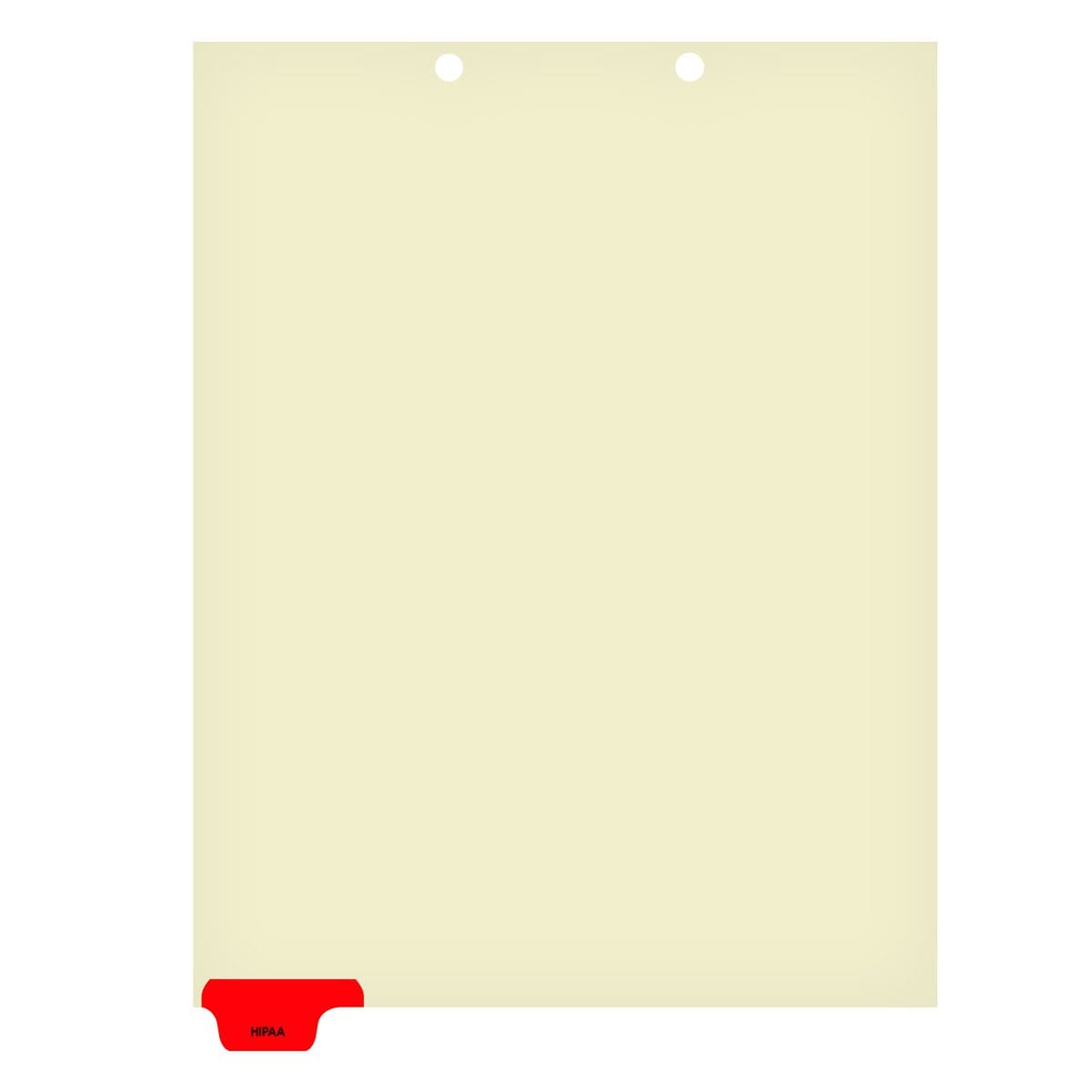 Medical Arts Press Match Colored Bottom Tab Chart Dividers- "HIPAA" - Red Tab in Position 1 - 100/Pack