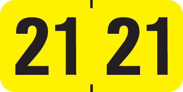 Medical Arts Press 2021 Yearband Label - Yellow/Black -  MAYM Series - 500/Roll