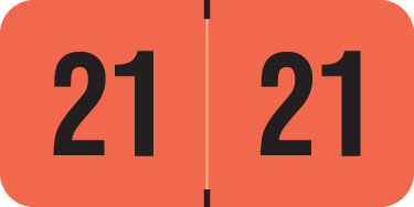 PMA 2021 FLUORESCENT RED YEAR LABEL  - Laminated - 500/Roll