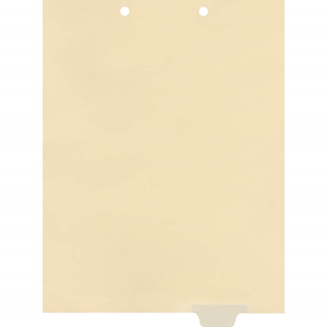 Write-On Bottom Tab Chart Dividers- Blank -  Tab Position 5- Clear Mylar Tab - 100/Pack
