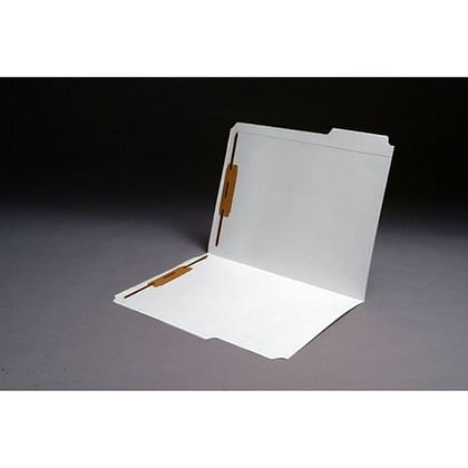 Top Tab White Colored File Folder, Letter Size, 1/3 Cut Assorted Tab Positions, 2 Bonded Fasteners in Positions 1 & 3