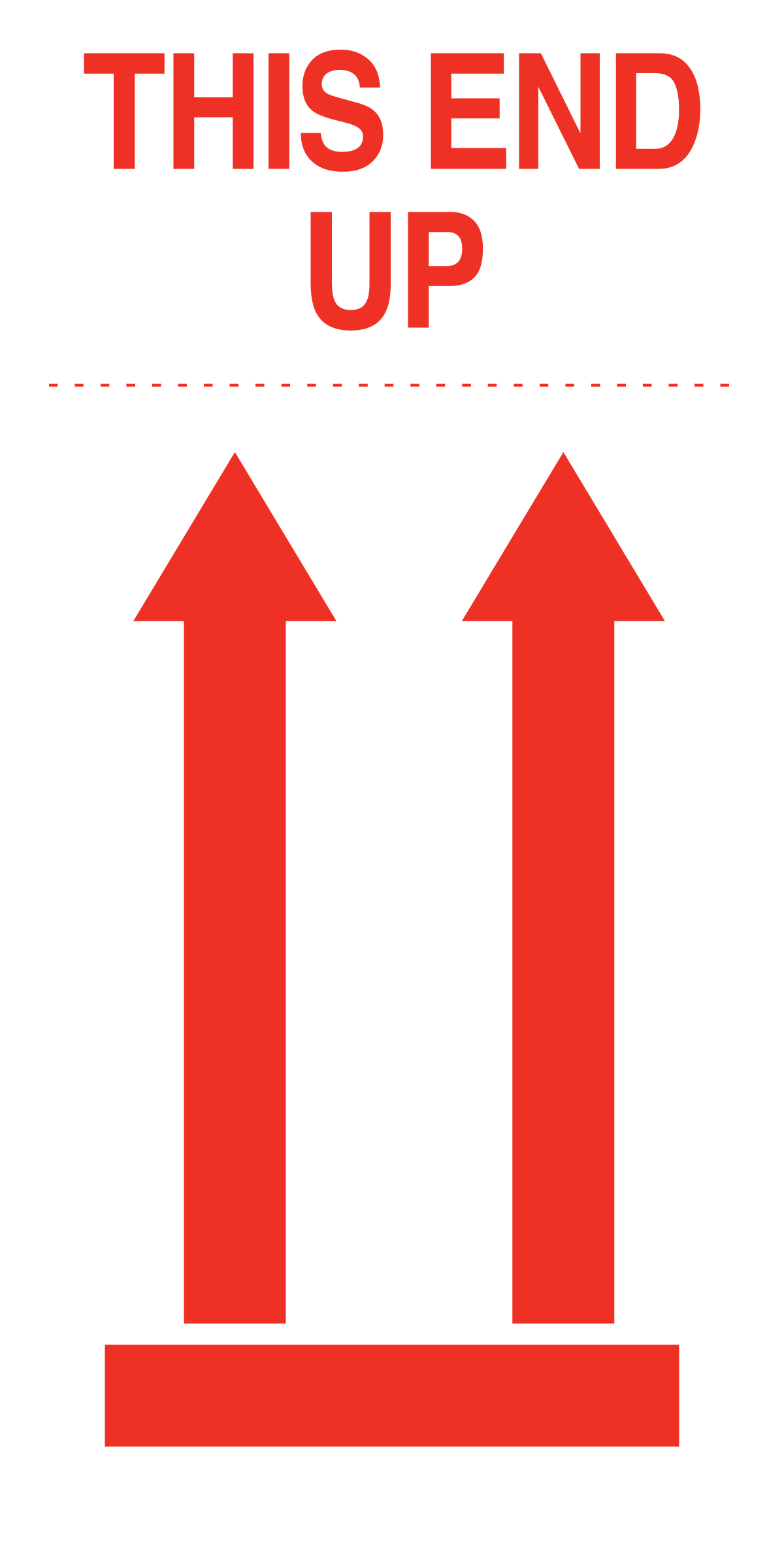 Tabbies 43580 - THIS END UP (2 RED ARROWS) - WHITE/RED - 4" X 8" - 500/ROLL