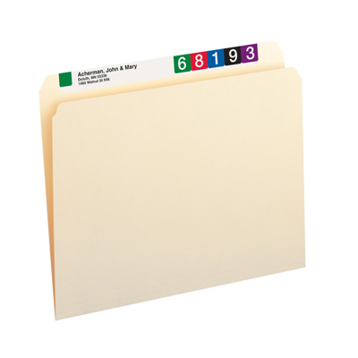 857X - Top Tab Folder with 10" Guide Height Tab - 11-3/4" x 10" Overall with 9-1/4" H Front - 11 Pt. Manila, Single Ply Tab - 100/Box