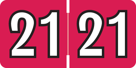 2021 Year Label on Sheets - Colwell Match  - 1/2" H x 1-1/8" W  - Raspberry Color Label - 225/Pack