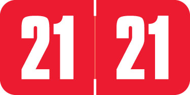 Safeguard Yearband Labels- 2021 - Red - SG3Y Series for Ringbook - Laminated -  3/4" H x 1-1/2" W - 270/Pack