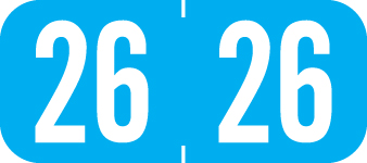 TAB Yearband Label "2026" - Blue - A1287 Series - 1/2" H x 1 1/8" W - 500/Roll