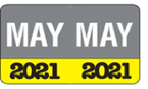 Month/Year Labels 2021 - May - 225 Labels Per Pack - 1-1/2" W x 1" H