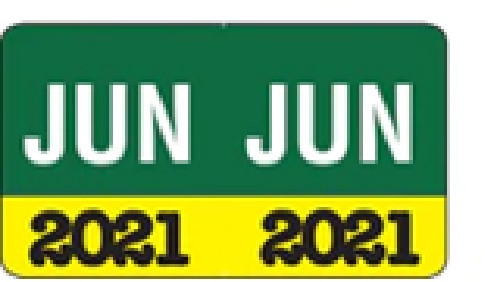 Month/Year Labels 2021 - June - 225 Labels Per Pack - 1-1/2" W x 1" H