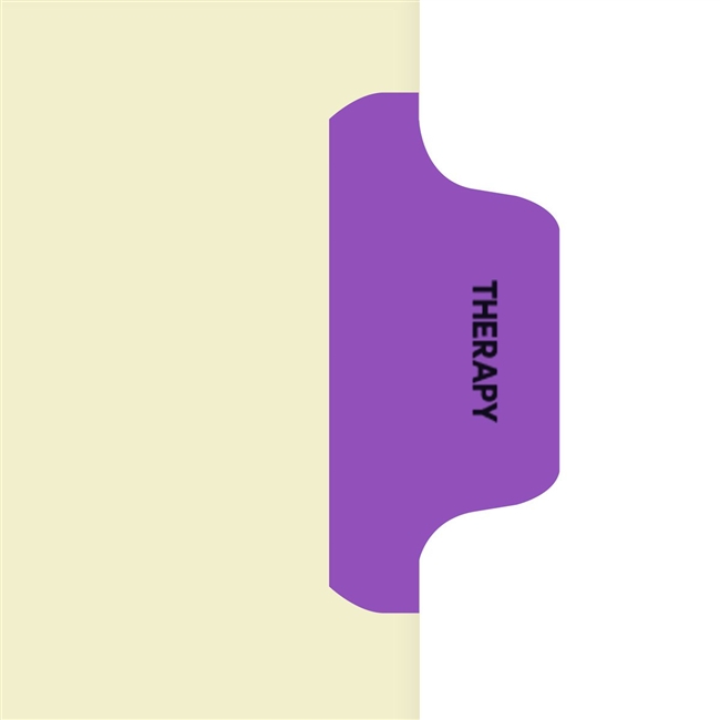 "Therapy" Side Tab Index Chart Divider- Purple Tab in Position 4 - Manila Stock - 100/pk