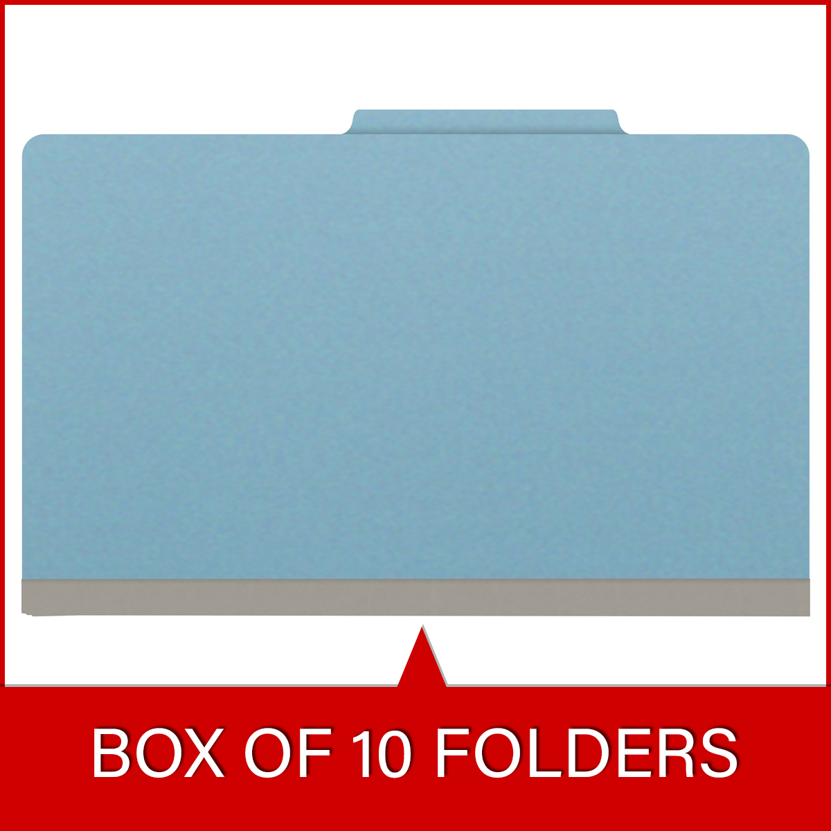 Top Tab Pressboard Folder w/ 1 Kraft divider - Legal Size - Box of 10 - Color = BLUE - Tyvek 2 inch Expansion 1