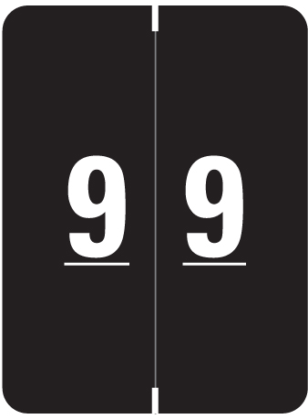 Smead Numeric Label - XLCC Series - Number "9" - Black - 2" H x 1-1/2" W - 500/