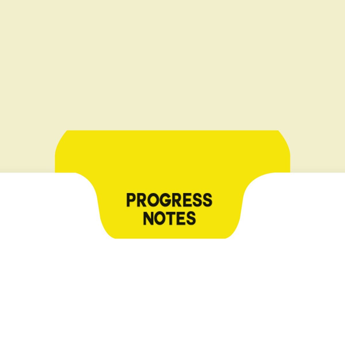 "PROGRESS NOTES" Bottom Tab Chart Divider - Dark Yellow Mylar Tab in Position 2 - Manila letter size end tab 1/6 cut index divider  - 25/Box