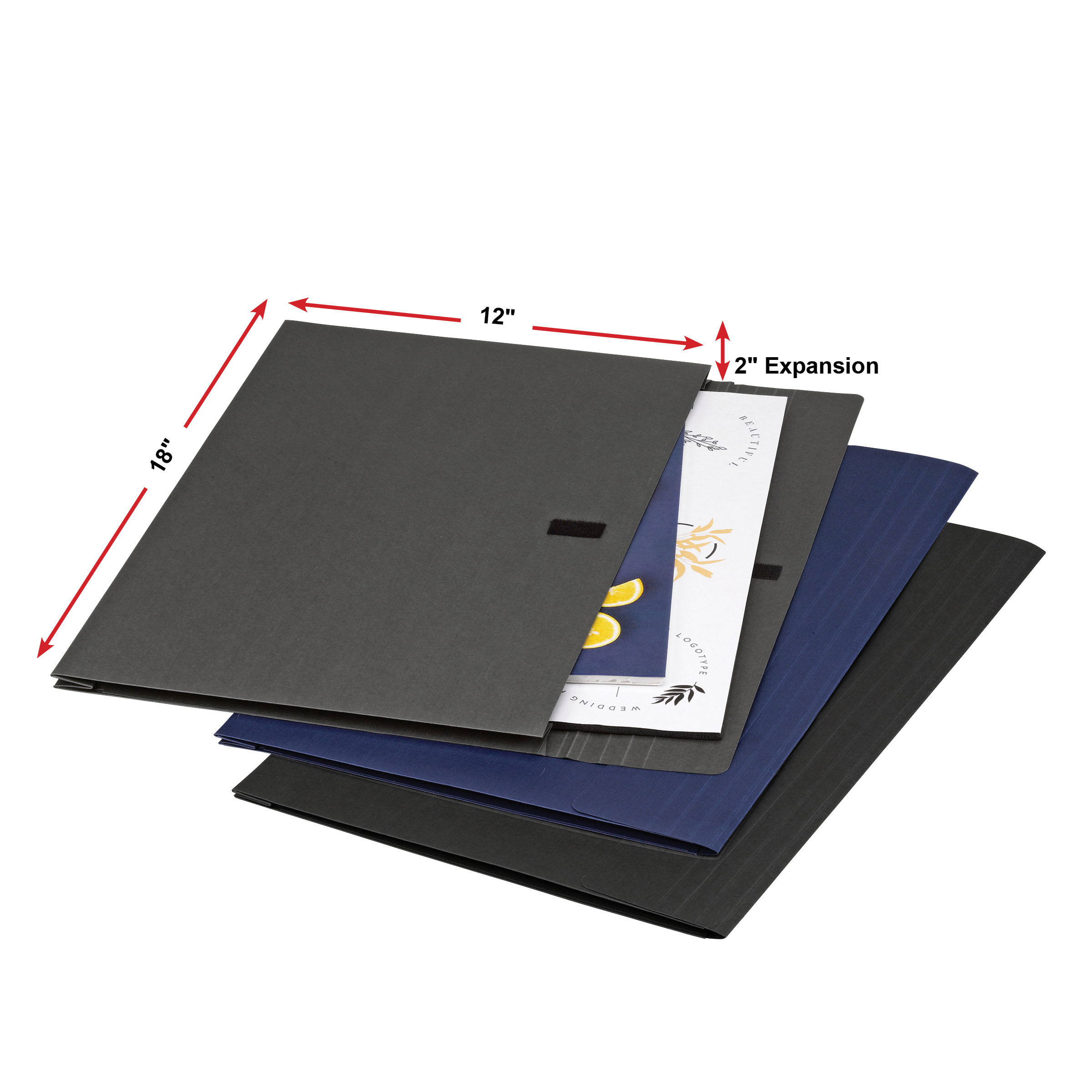 Smead Expanding Linen Wallet, 2" Expansion, Hook-and-loop closure, Tabloid Size, Assorted Colors (71170) -  30 Per Carton