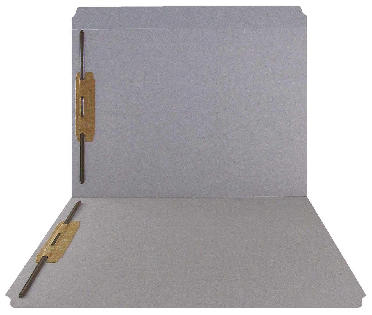 Gray Top Tab Folder - Smead Compatible - 11Pt. Top Tab Reinforced Full Cut - Bonded Fasteners 1&3 - Letter Size -50/Box