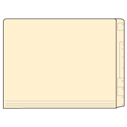 Jeter Compatible End-Tab Folder - 14Pt. Manila End-Tab Letter Full Cut Super Tab - Bonded Fastener Position 1 - 50/BX