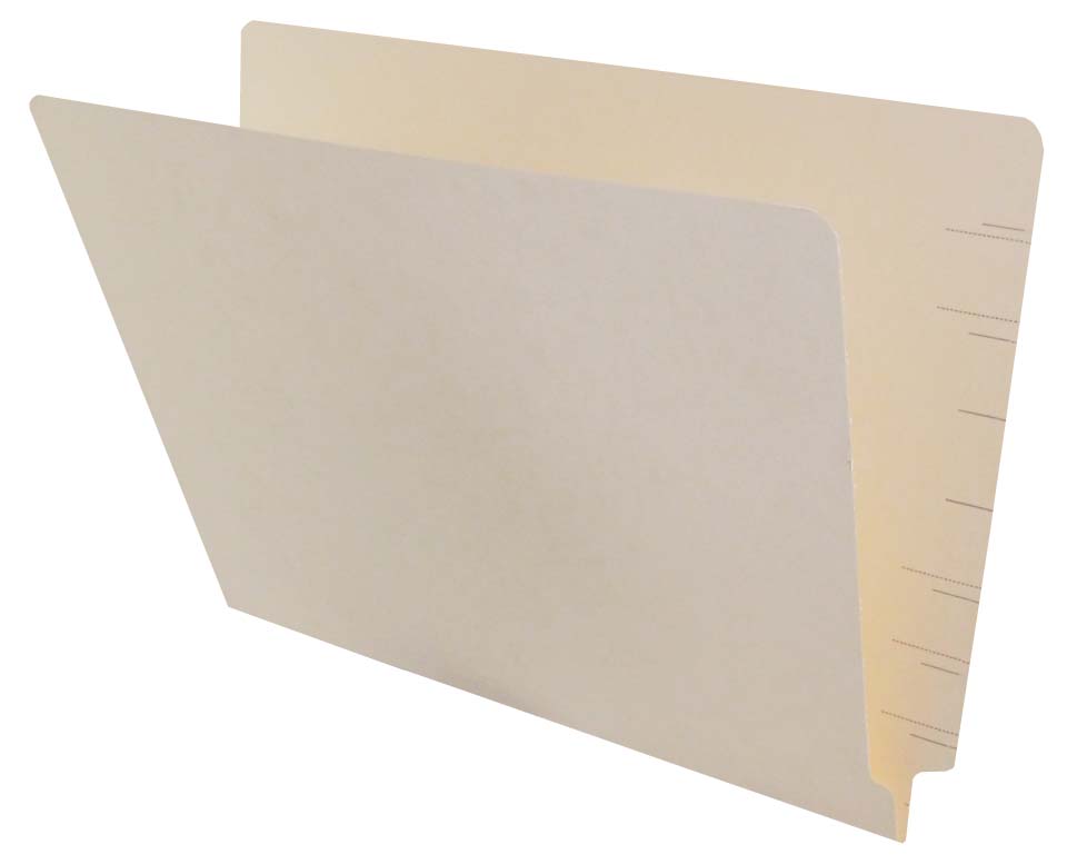 Thompson Compatible Folders - 14pt. Manila End-Tab Letter Full Cut Single Ply Tab - 100/BX