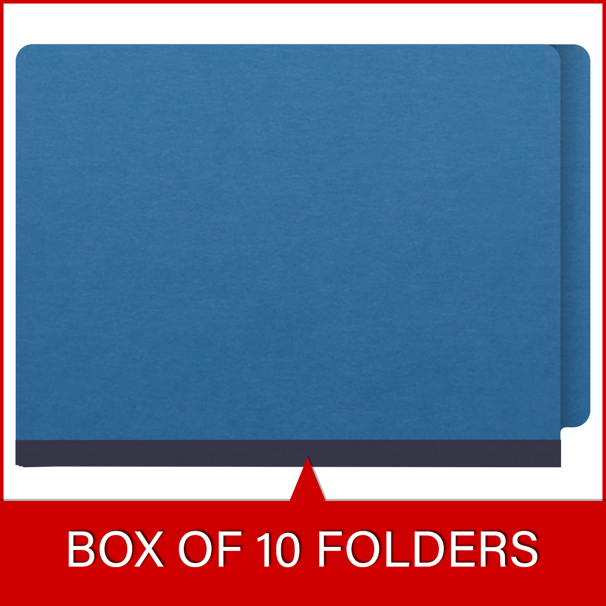 End Tab Pressboard Folder - 2" Expansion - Letter Size - No Fasteners - Type 3 Royal Blue