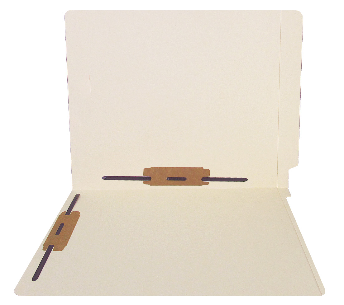 Profile Compatible End-Tab Folder - 14Pt. Manila End-Tab Letter Full Cut- Reinforced End-Tab - Bonded Fasteners Positions 3&5 - 50/BX