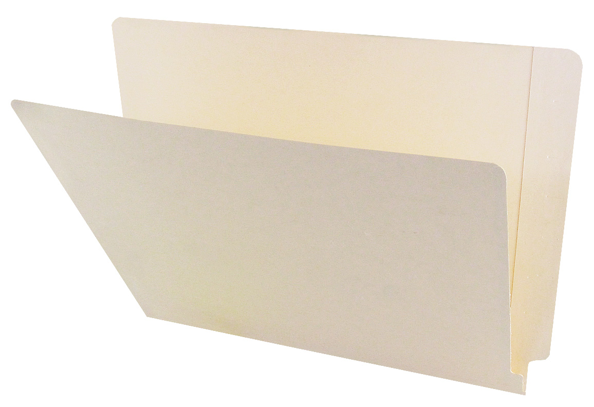 Profile Compatible End-Tab Folder - 14Pt. Manila End-Tab Letter Full Cut- Reinforced End-Tab - Bonded Fasteners Positions 3&5 - 50/BX
