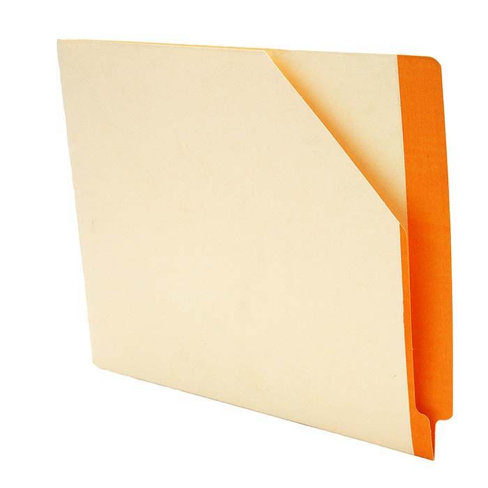 Manila Pockets with ORANGE Color Stripe - Closed on 2 Sides - Letter Size 11-3/4" W x 9-1/2" H -100/Box
