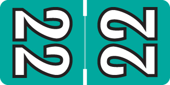 2022 Labels for Top Tab Application - Teal - 1/2" H x 1" W - Labels on Sheets- PK 250