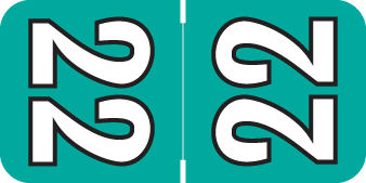2022 Labels for Top Tab Application - JADE/BK - 3/4" H  x 1-1/2" W -  500/Roll
