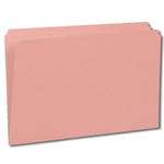 PINK LEGAL Size Top Tab File Folder With Fastener in Positions 1 & 3 - Reinforced Straight Cut Tab - 11 Pt. Stock - 50/Box