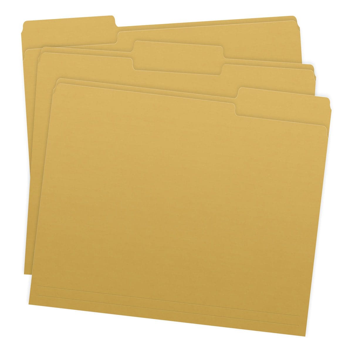 Yellow Letter Size Top Tab Single Ply Folders with 1/3 Cut Assorted Tabs, 11 pt Yellow Stock, 100/Box