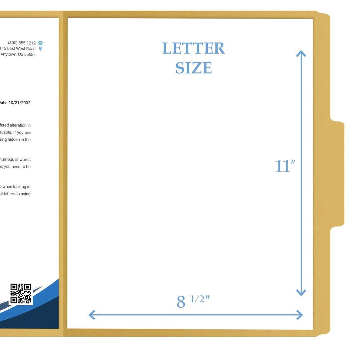 Yellow Letter Size Top Tab Single Ply Folders with 1/3 Cut Assorted Tabs, 11 pt Yellow Stock, 100/Box (S-30503-YLW)